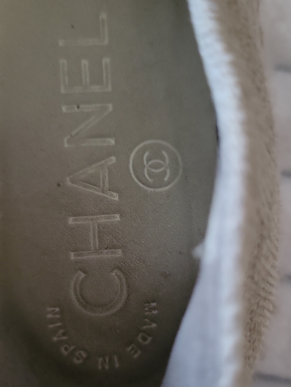 Chanel Authentic canvas espadrilles white sequin CC logo Shoes - Picture 12 of 15